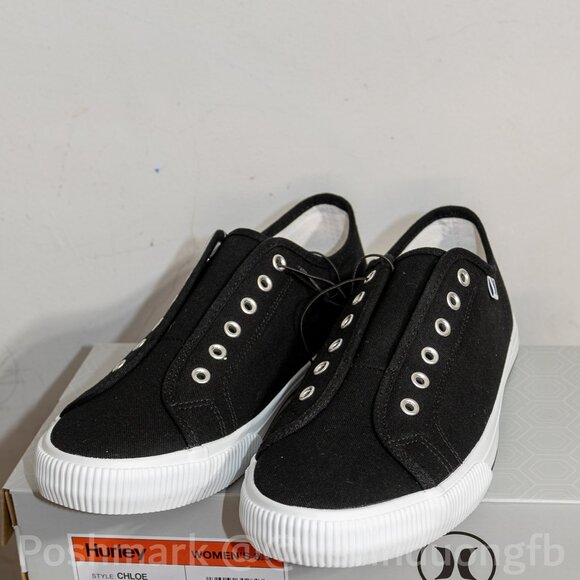 Hurley Women's  Slip On No Laces Sneakers Black - Picture 2 of 7